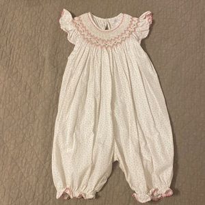 24m Petit Ami rosebud print smocked bubble